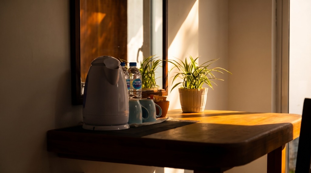 Sunlit Morning Work Desk & Tea Setup