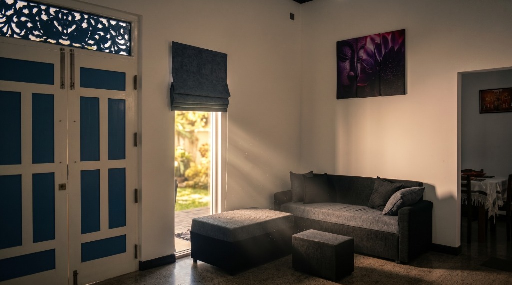Sunlit Living Lounge & Buddha Wall Art